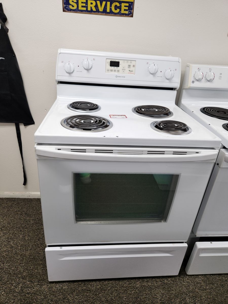 Whirlpool Electric Range Stove Oven with Coil Burners & Storage Drawer - White