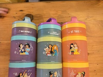 Whiskware Star Wars, Bluey, Disney Princess Snack Containers - Set of 9 Leak-Proof Stackable Jars