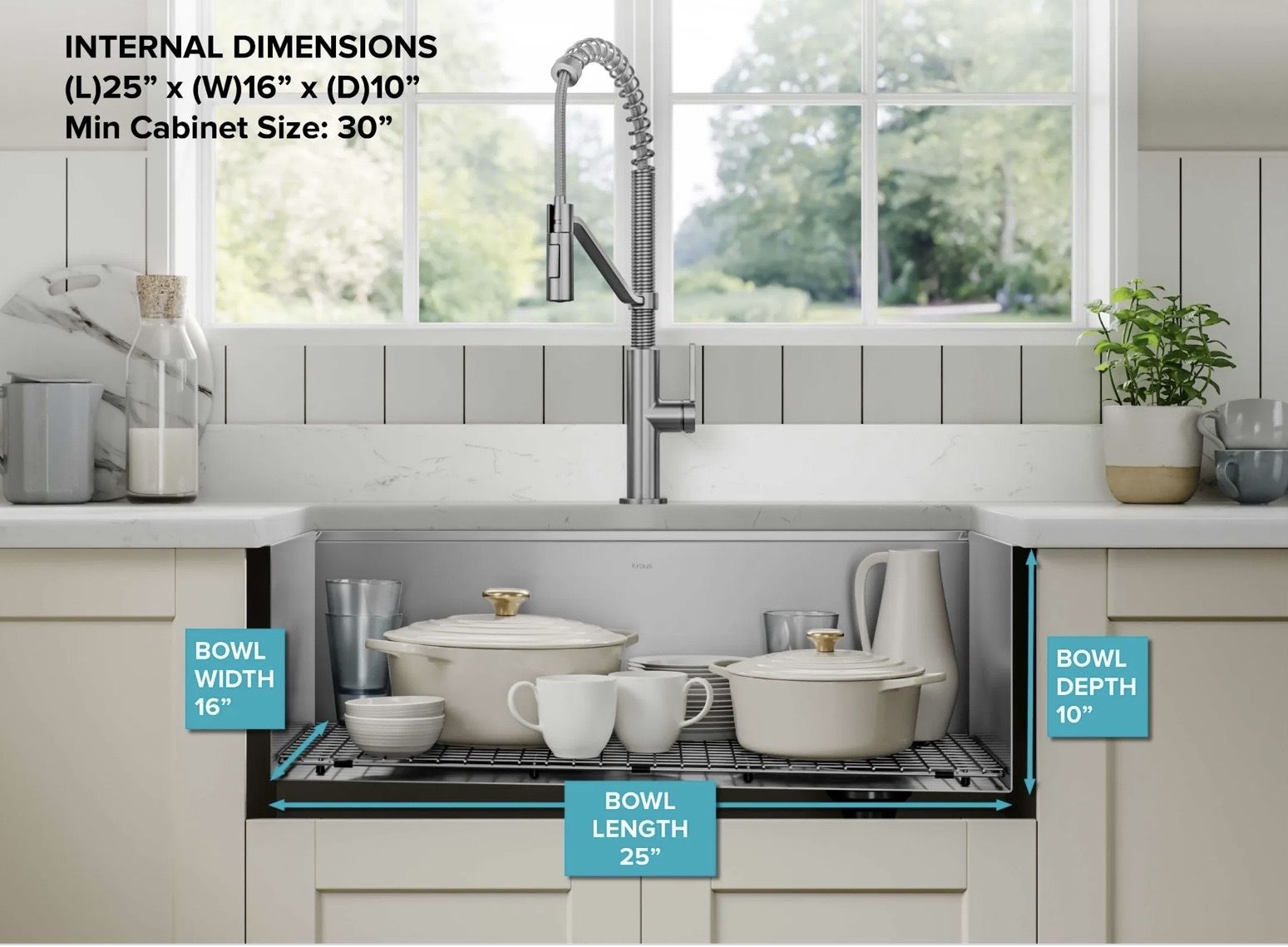 27” Stainless Steel workstation kitchen sink. KRAUS Kore KWU110-27