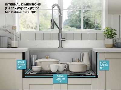 27” Stainless Steel workstation kitchen sink. KRAUS Kore KWU110-27