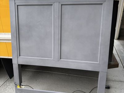 Gray Wooden Headboard - Bed Frame Accessory, Minor Damage