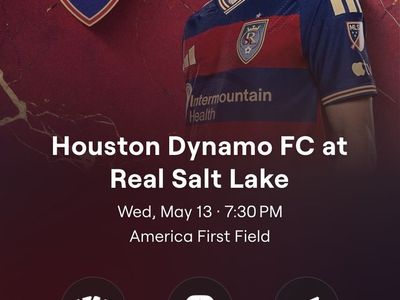 Real Salt Lake vs Houston Dynamo 3 General Admission tickets