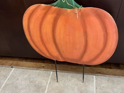 A large metal fall big pumpkin 36” tall 29” Wide
