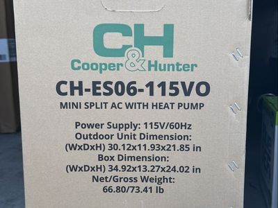 Cooper&Hunter CH-ES06-115VO Mini Split AC with Heat Pump 115V/60Hz New