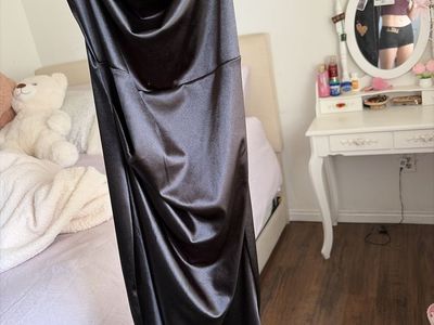 Black satin dress