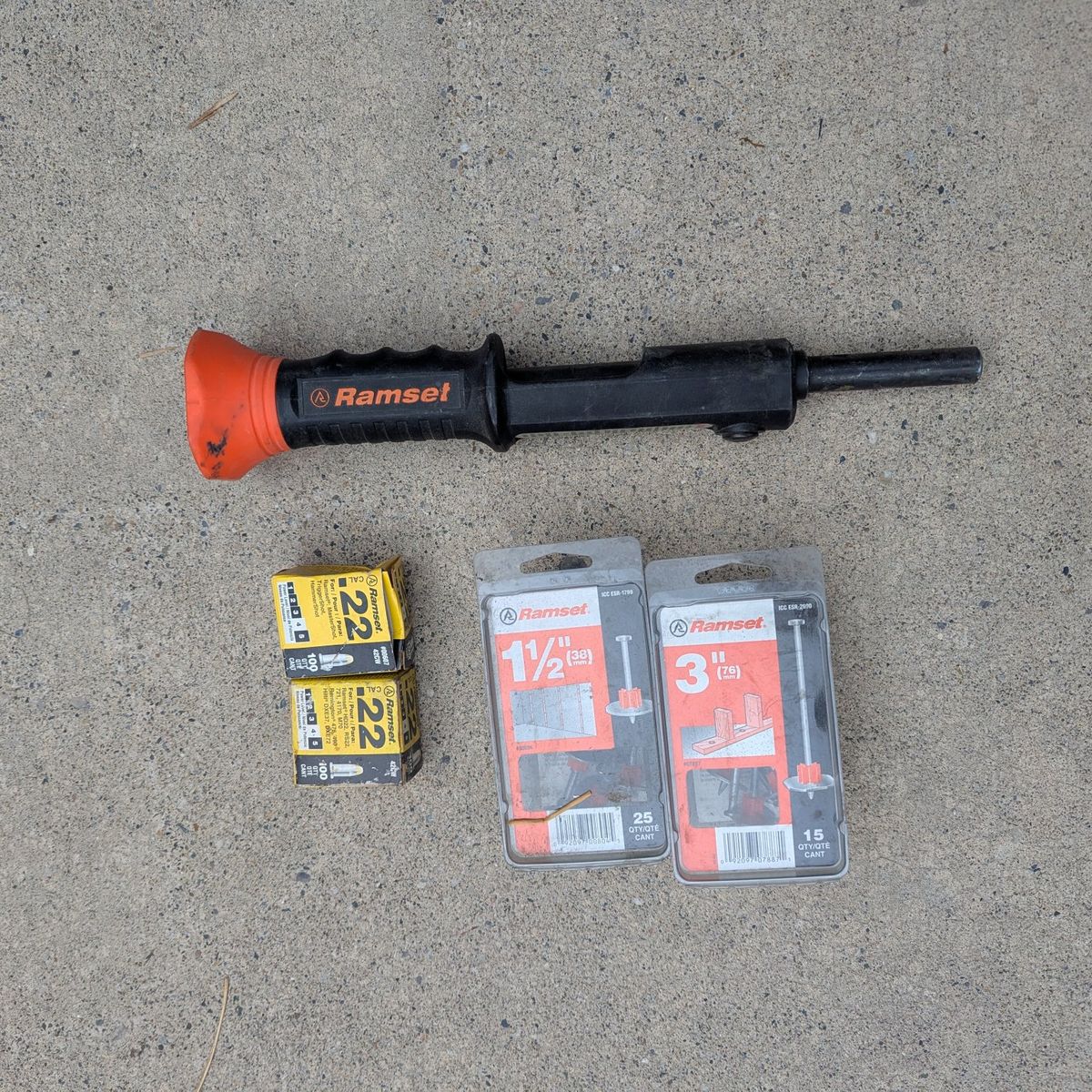 Ramset hammer and nails