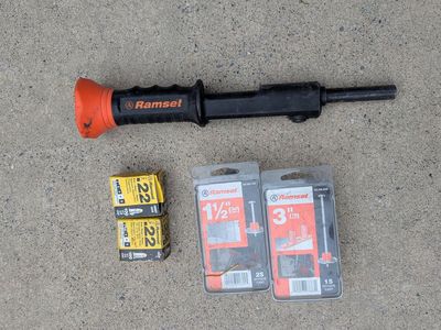 Ramset hammer and nails