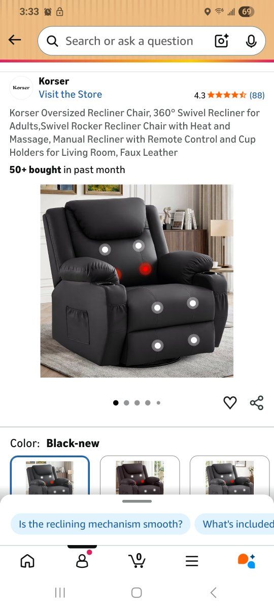 new leather massage recliner