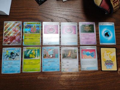 Pokemon Trading Card Game Live Lot - Various Cards: Stuffle, Meganium, Inteleon, Bayleef, Eiscue, Shedinja