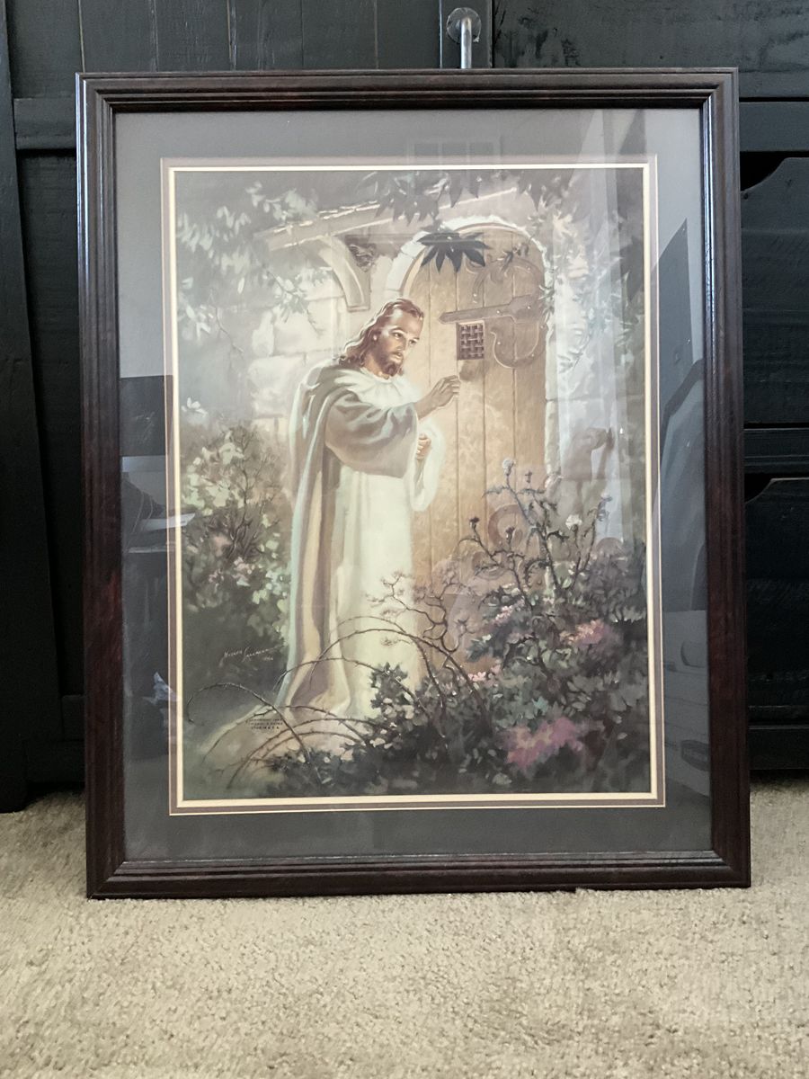 Christ At Heart’s Door, VINTAGE Framed Print, 1942, 24x36