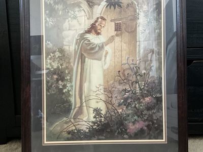 Christ At Heart’s Door, VINTAGE Framed Print, 1942, 24x36