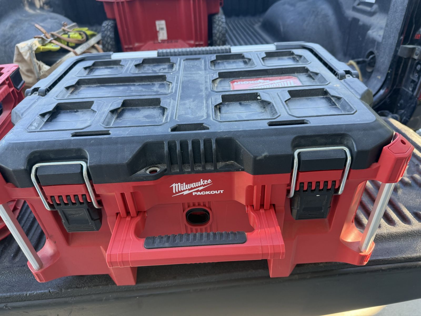 Milwaukee PACKOUT Tool Box with Porter-Cable Finish Nailers and Nails