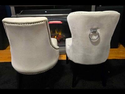 white velvet chair