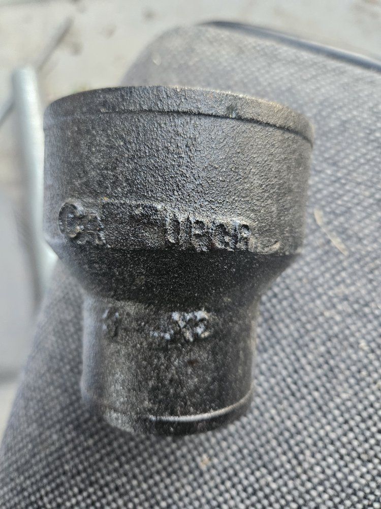 Cast Iron Pipe Reducer Fitting - Plumbing Industrial Black 2" to 1.5"