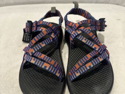 Chaco toddler size 13 blue/orange, hiking sandals