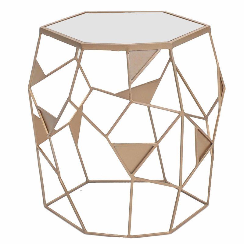 Gold and Mirror Side Table