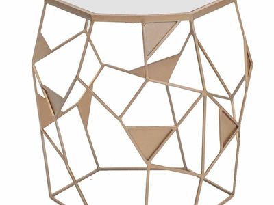 Gold and Mirror Side Table