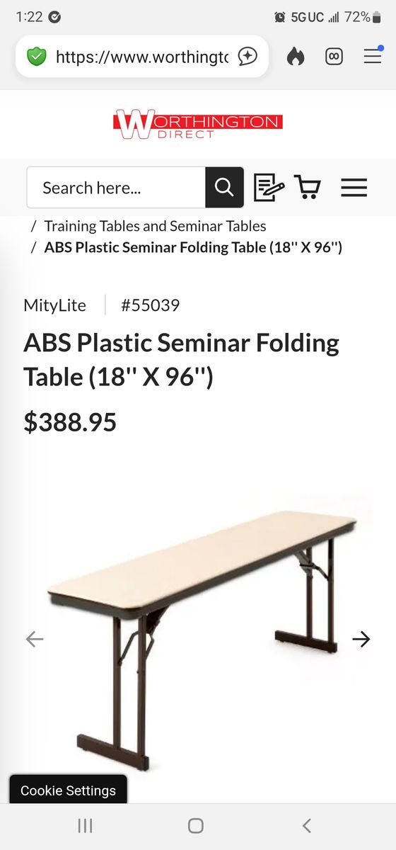 Mity-Lite 1896 tables