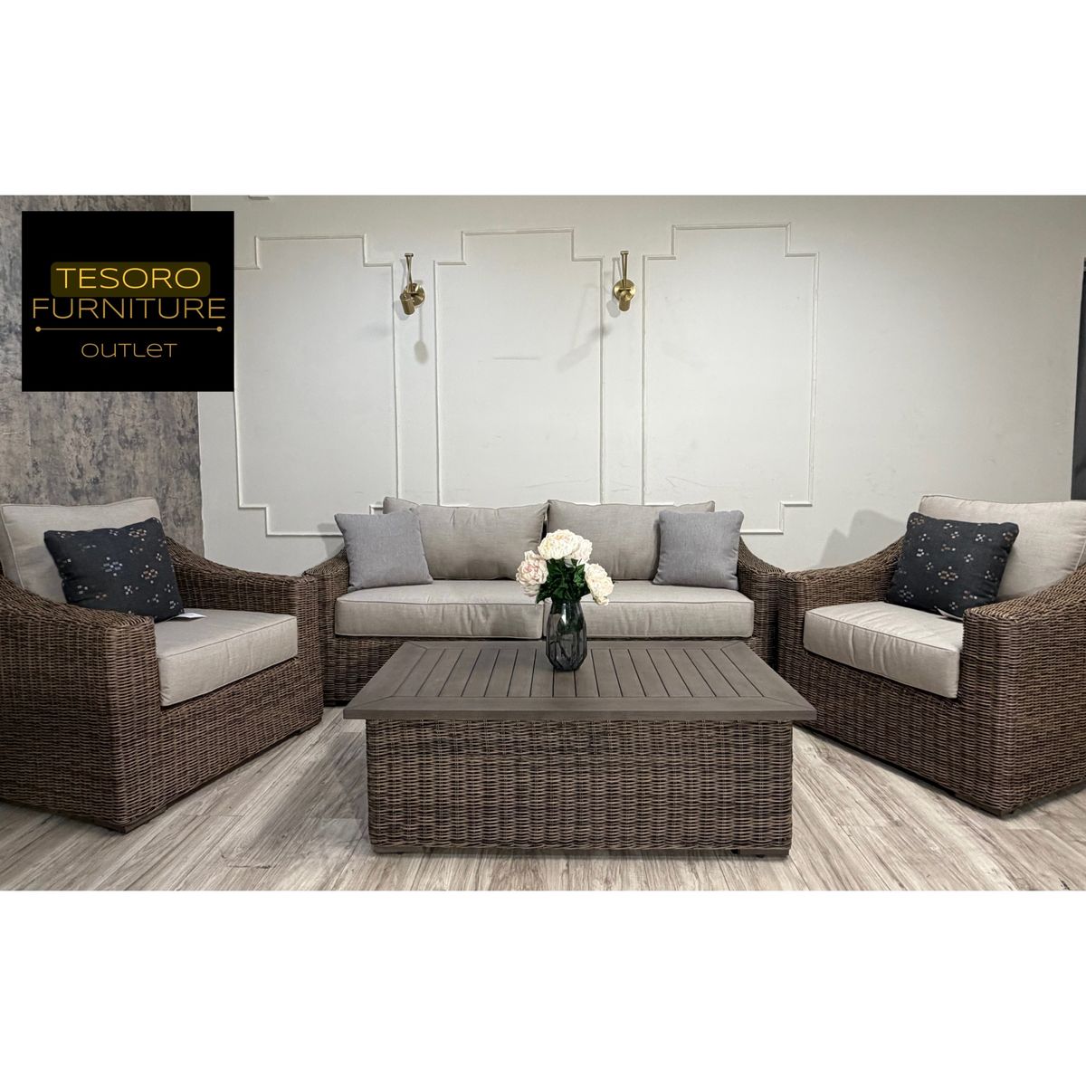 NEW DENVER WICKER PATIO SET