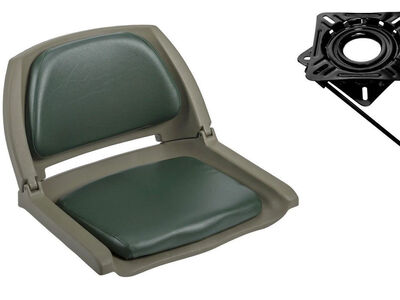 NEW Wise Folding Boat Seat Fishing Cushioned Vinyl Pedestal with 12 Way Locking Swivel