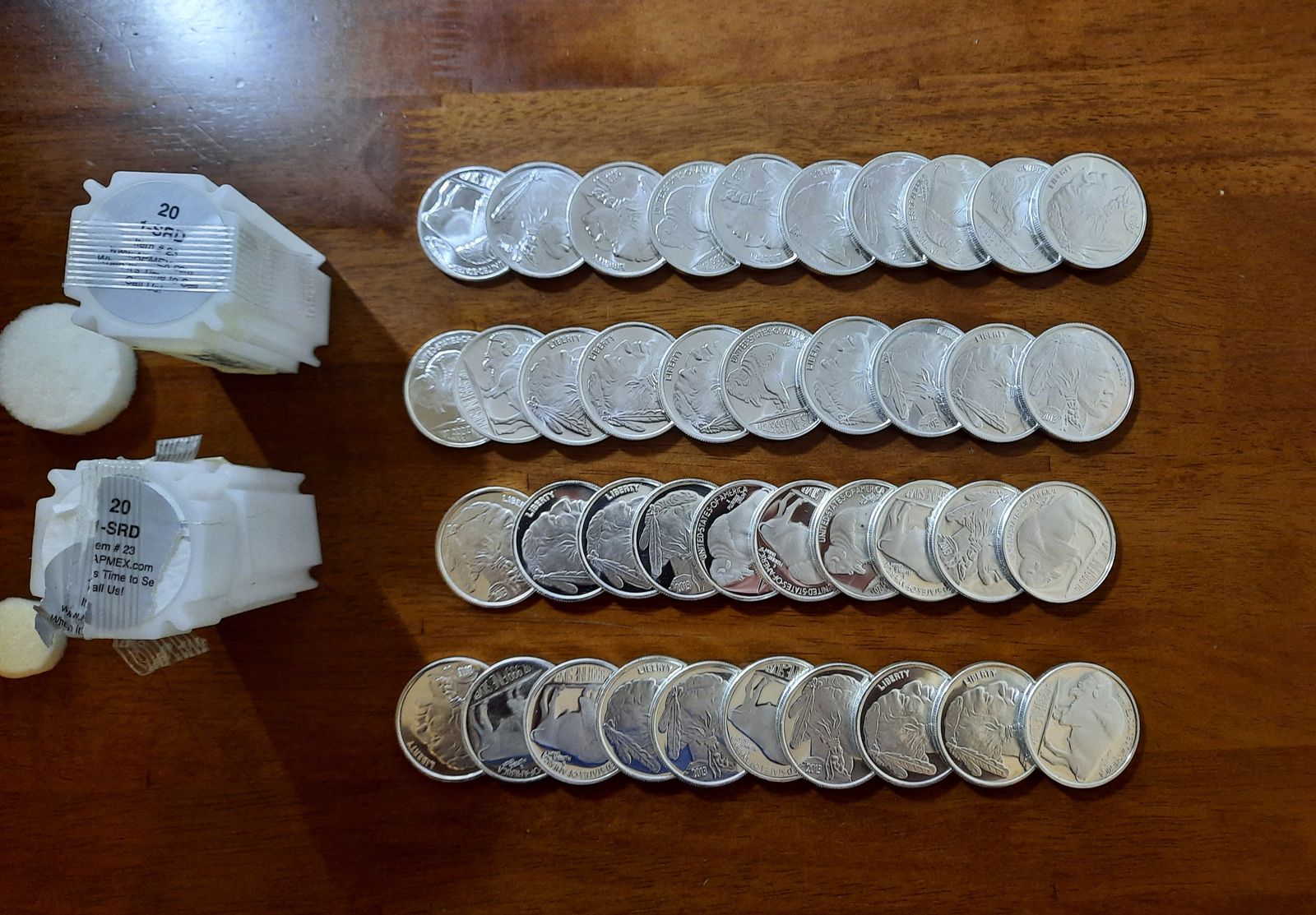 2013 1 oz .999 Fine Silver Buffalo Round (two tubes of 20)  