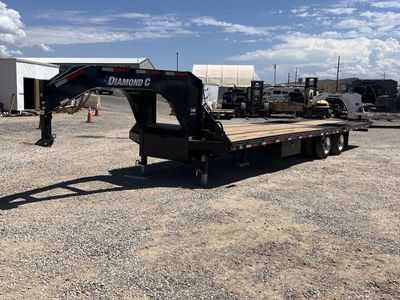 8.5x32 Diamond C FMAX-HDT 212 Gooseneck Hydraulic Dovetail Equipment Trailer - 25.9K GVWR - 18 Ply Tires, 2-Speed Jack, ABS