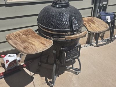 Vision Kamado Ceramic Charcoal Grill Smoker with Side Tables - Used