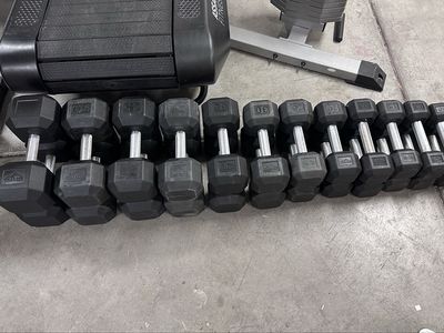 Wasatch Rubber Hex Dumbbells 7.5-60LB