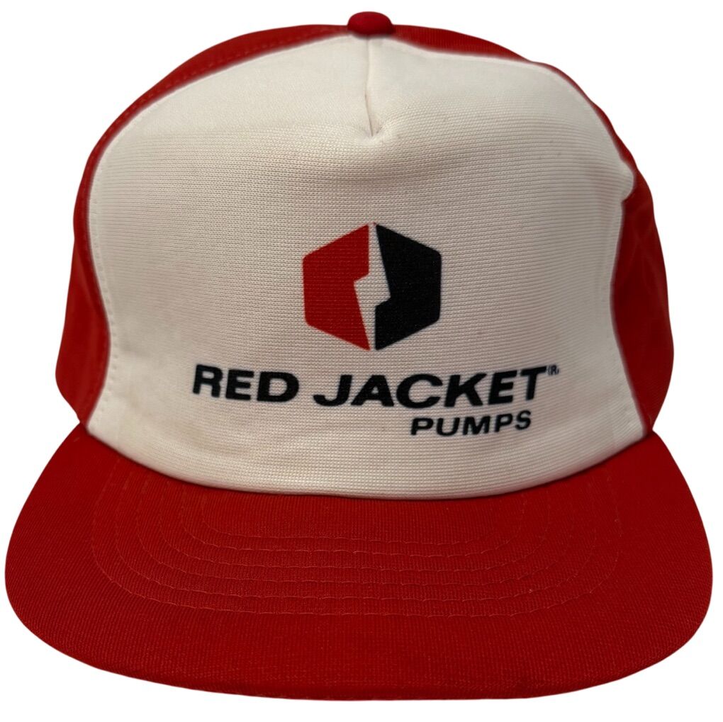 80's Red Jacket Pump Flat Brim Trucker Snapback