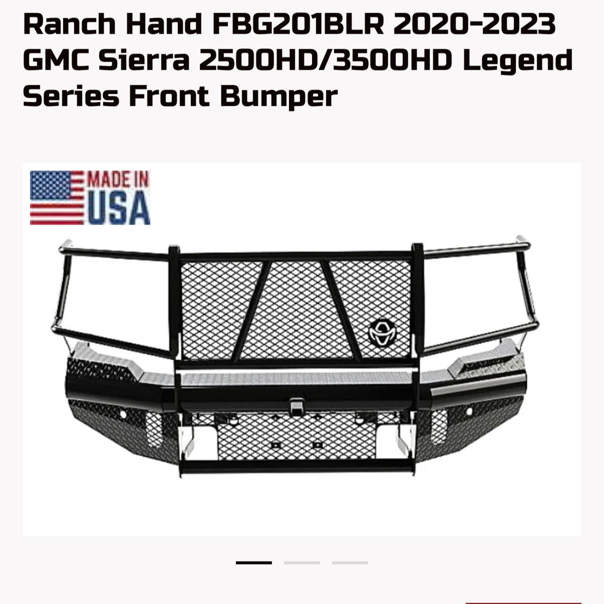 Black Ranch Hand Front Bumper Legend Series