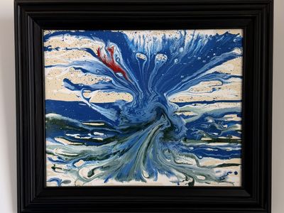 Estate sale - 20" x 16" painting with classic black wood frame