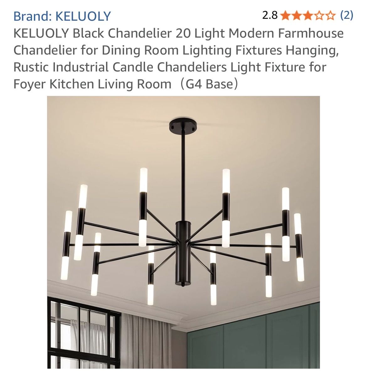 Brand new, KELUOLY 20 Light Modern Farmhouse Chandelier Light Modern Farmhouse Chandelier for Dining Room Lighting Fixtures Hang