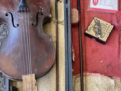 Antique Violin with Case and Bow- Project/Repair or Decor