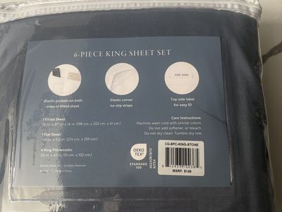 100% Polyester microfiber 95 GSM King size sheet set. Brand new, never used.