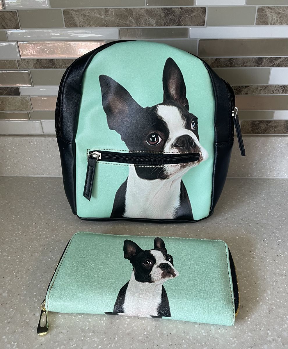 Boston Terrier Mini Backpack & Wallet