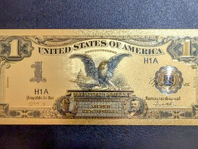 24K GOLD $1 BILL "BLACK EAGLE" SILVER CERTIFICATE.