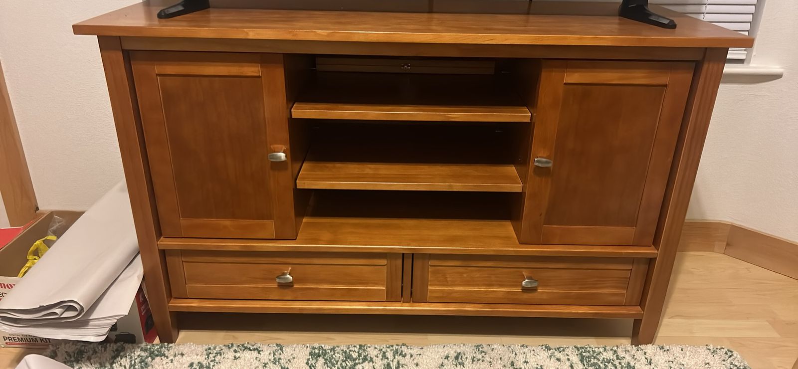 TV Stand With Shelves And Drawers