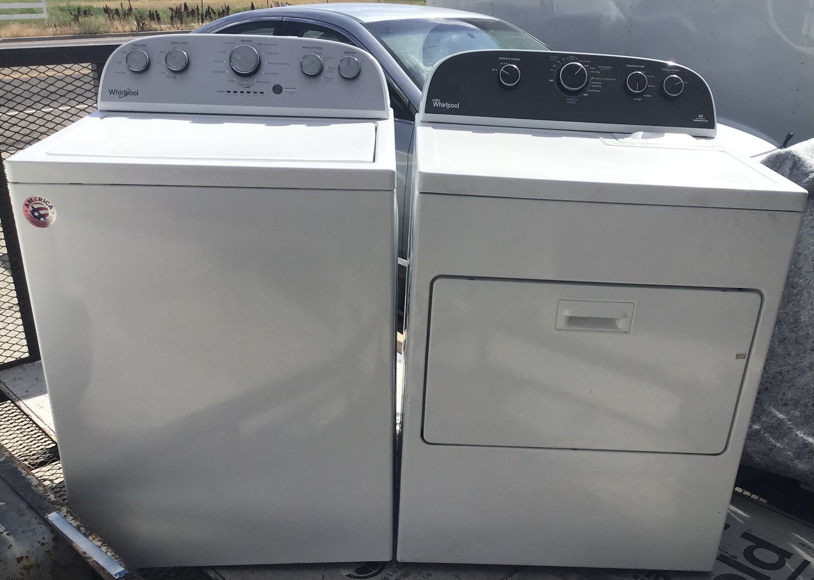 Beautiful Whirlpool White Super capacityTop Load Washer & Electric Dryer Set -Includes free delivery!
