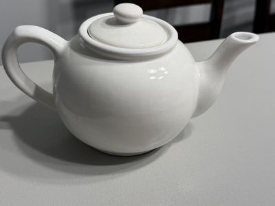 White Ceramic Teapot with Lid