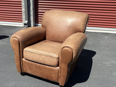 Beautiful Pottery Barn genuine leather armchair super comfortable Was $1,800 new