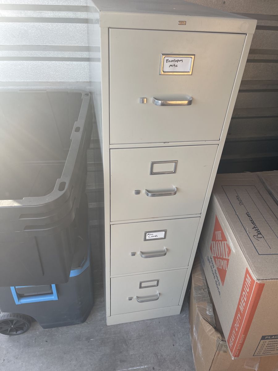 4-Drawer Metal Vertical Filing Cabinet - Light Beige