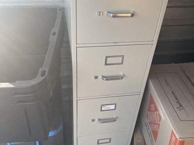 4-Drawer Metal Vertical Filing Cabinet - Light Beige