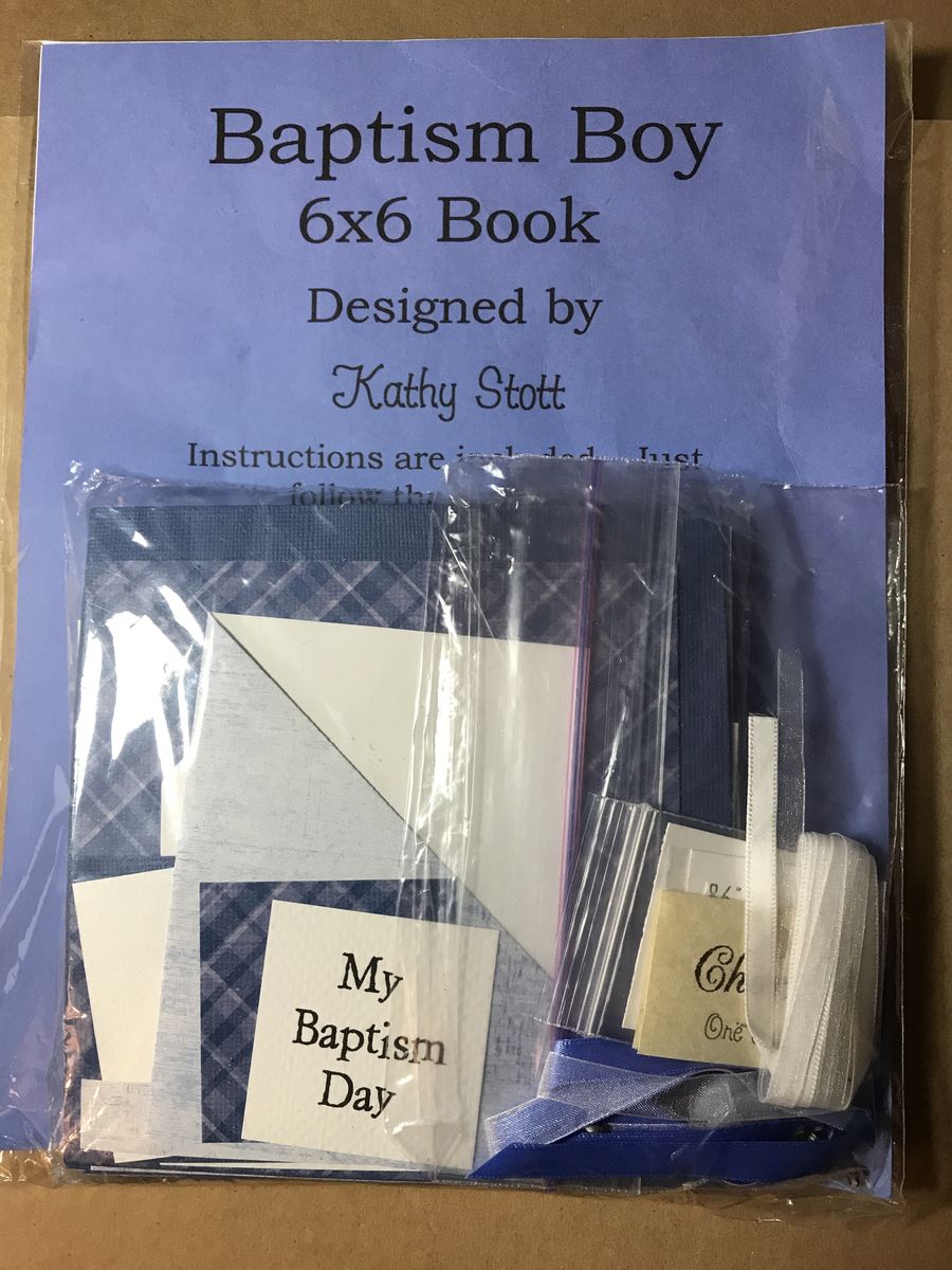 Baptism Boy 6x6 Scrapbooking Book Kit Designed by Kathy Stott, New