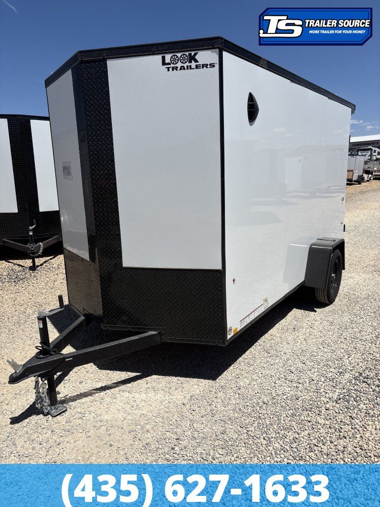 6x12 Look ST DLX Enclosed Cargo Trailer - 6'6" Interior - 3.5K GVWR - .080 PolyCor, Black Out Package, Rear Spoiler w/ Load