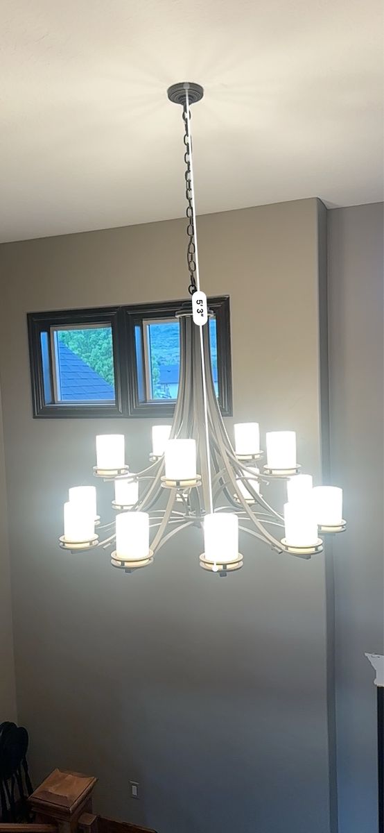 Large 15-Light Candle-Style Chandelier - Rustic Bronze Finish - Grand Entryway Lighting