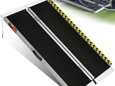 NEW VNN Portable Wheelchair Ramp 4FT, Non-Slip Aluminum Ramps for Wheelchairs for Home