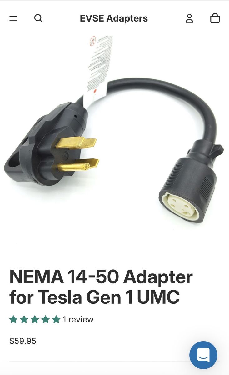 NEMA 14-50 Adapter for Tesla Gen 1 UMC