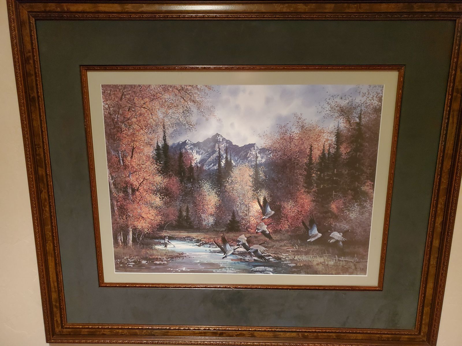 Collectors Picture/Painting/Print: “Fly Fishing Fancy” Signed Kirk Randle–Elegantly Framed