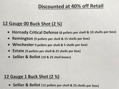 12 Gauge Factory Ammo (40% off Retail)
