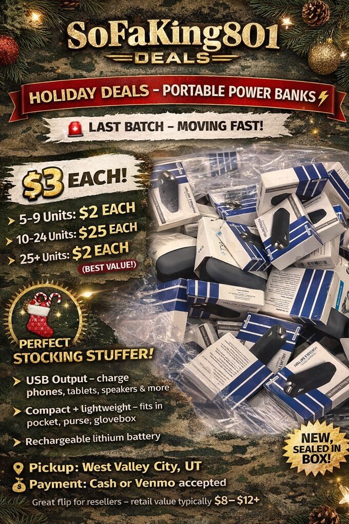 HOLIDAY DEALS – PORTABLE POWER BANKS